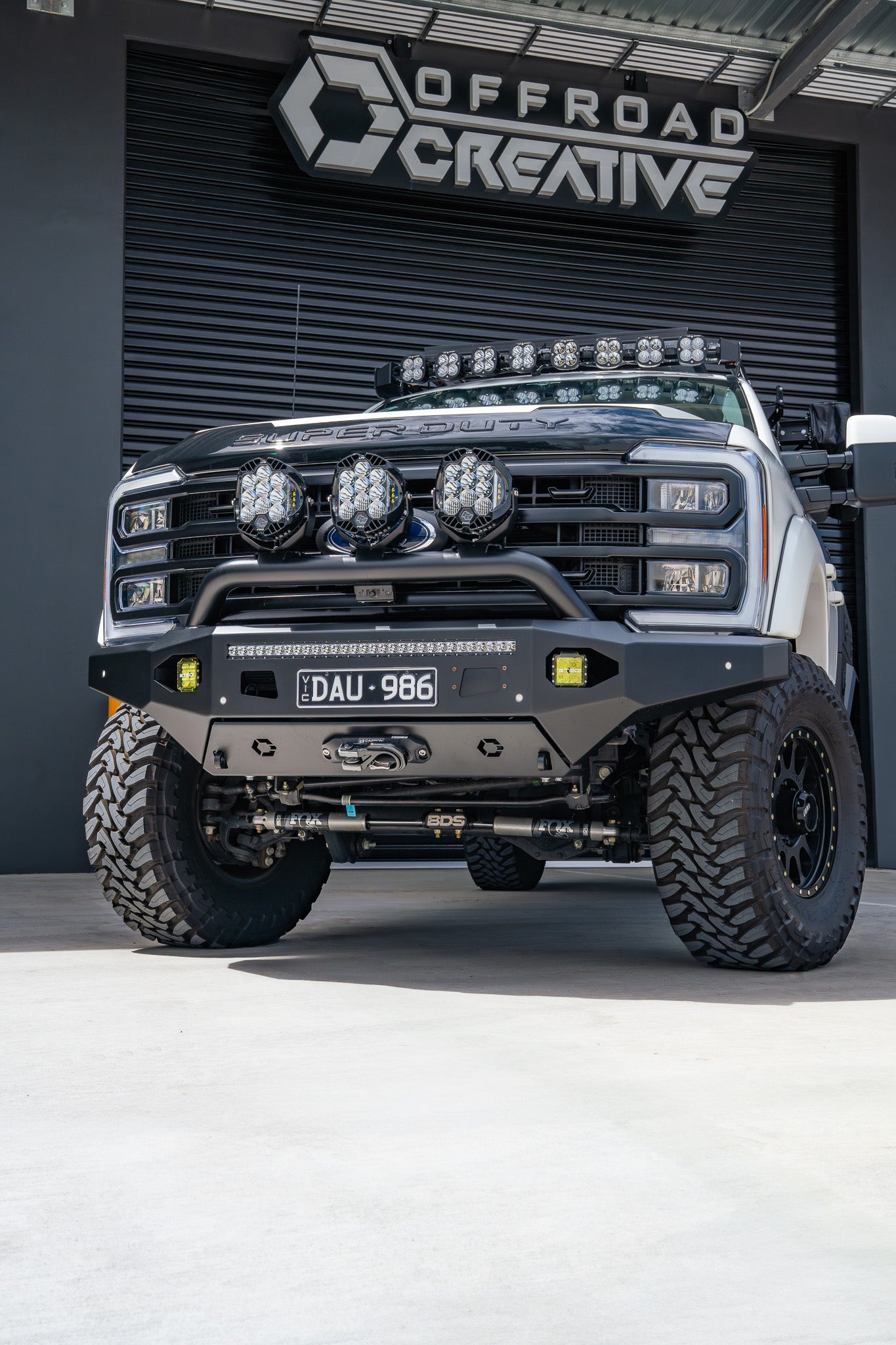 bull bar, front bar, f250, f350, winch, ford, super duty, protection, 4x4, accessories, offroad, recovery, Australian made, 
